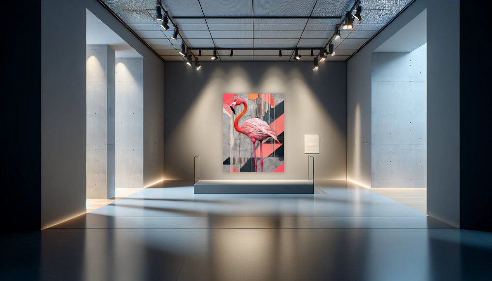 Abstrakter Flamingo Kontrast Beispiel