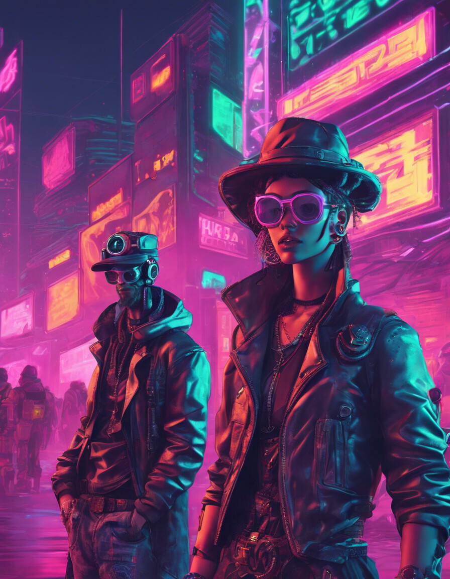 Cyberpunk Duo Neonlicht