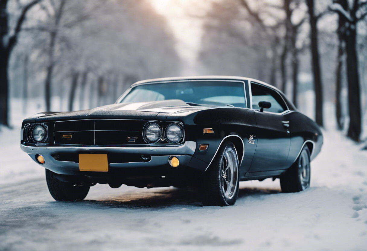 Klassischer Winter-Muscle-Car