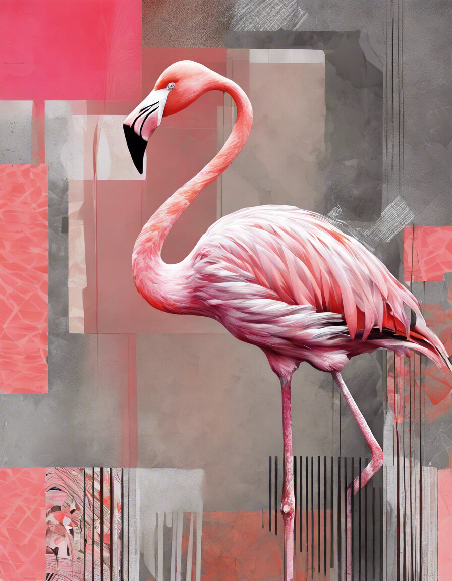 Abstrakter Flamingo Contrast