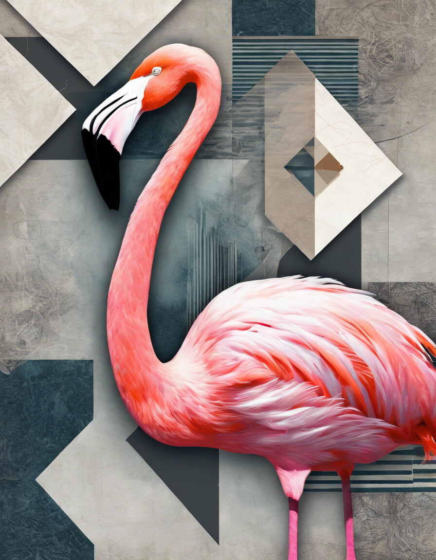 Geometrischer Flamingo Chic