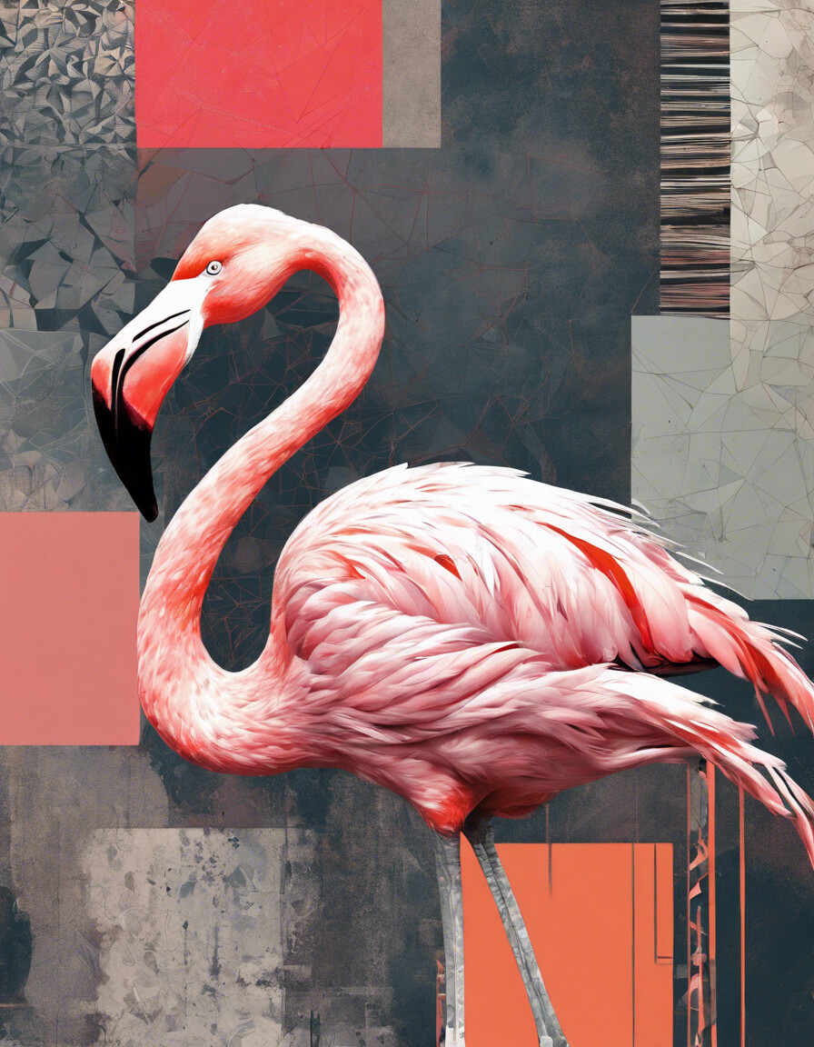 Geometrischer Flamingo Mix