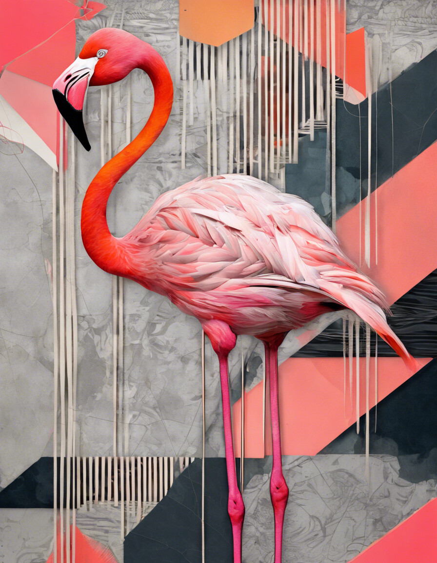 Abstrakter Flamingo Kontrast